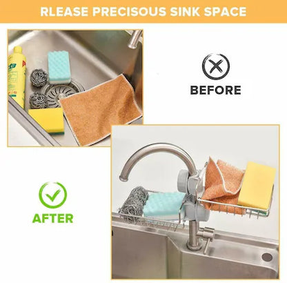 Space-Saving Kitchen Sink Sponge Holder Organizer